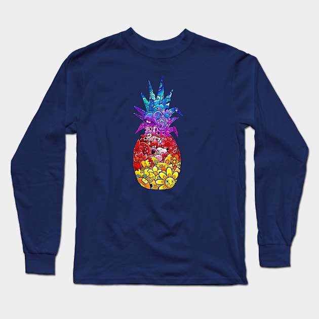 Doodle Pineapple Long Sleeve T-Shirt by its Doodles